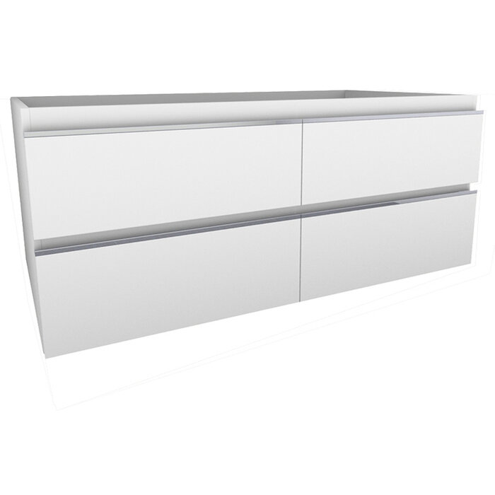 Tigris onderkast met 4 laden 2 uitsparingen 120 x 46 cm glans wit