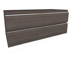 Tigris onderkast met 4 laden 2 uitsparingen 120 x 46 cm houtnerf grijs