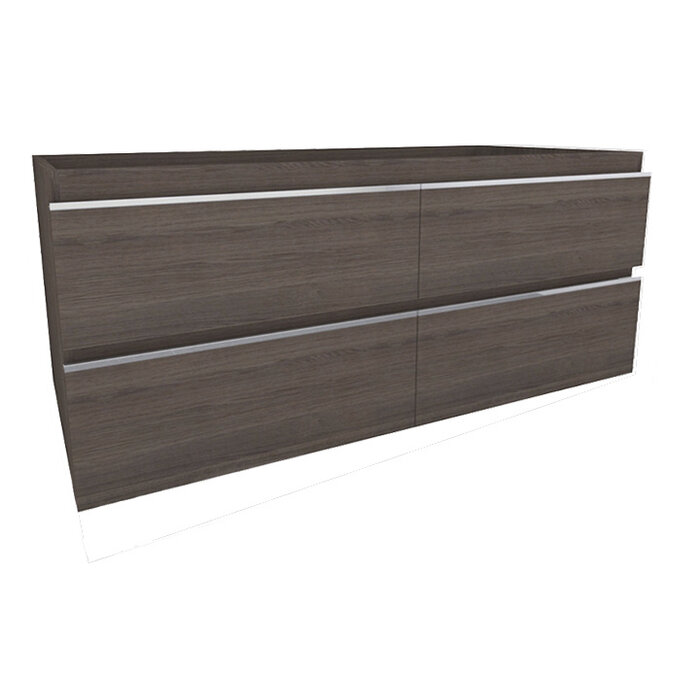 Tigris onderkast met 4 laden 2 uitsparingen 120 x 46 cm houtnerf grijs