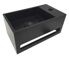 Wiesbaden Julia fontein rechts Solid surface 35 x 20 x 16 cm mat zwart