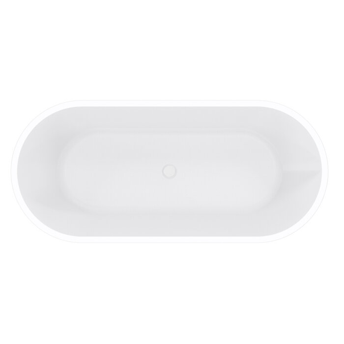 Libero vrijstaand ligbad 178 x 80 cm acryl mat wit met waste mat wit