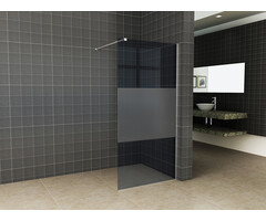 Slim glasplaat 900 x 2000 x 8 mm nano rookglas met melkglas middenband