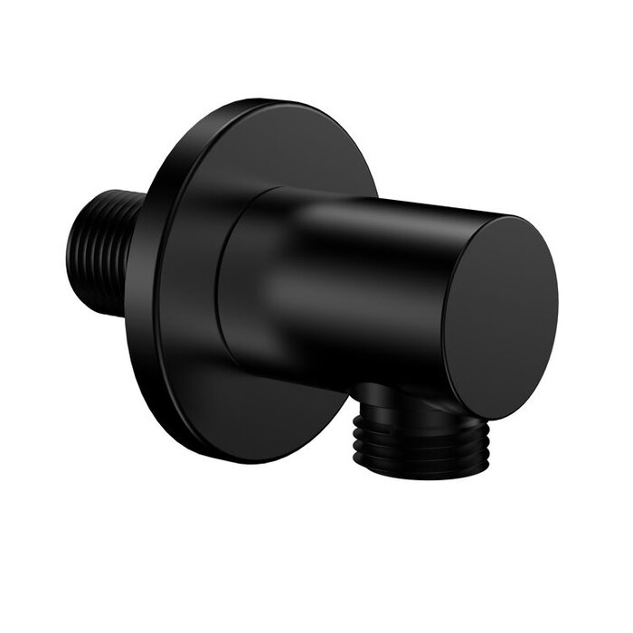 Wiesbaden Wandaansluitbocht rond 1/2" mat zwart