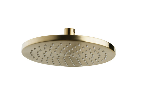 Wiesbaden Caral hoofddouche rond 20 x 1,2 cm geborsteld messing