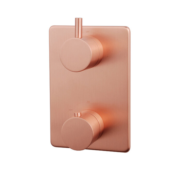 Wiesbaden Caral afbouwdeel inbouwthermostaat 2 weg geborsteld koper