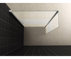 zijwand + hoekprofiel 300x2000 10mm NANO gedeeltelijk matglas