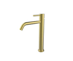 Style XL hoge wastafelmengkraan geborsteld messing