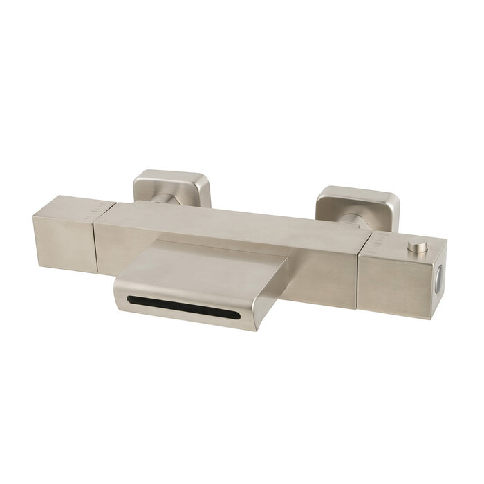Rombo thermostatische waterval badmengkraan geborsteld staal