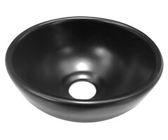 Consilio waskom rond 20 x 9 cm keramiek mat zwart