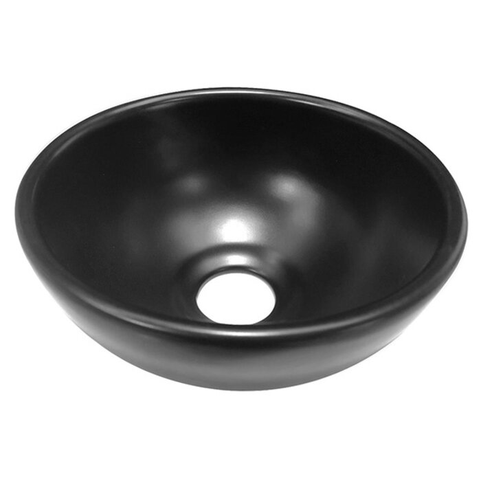 Consilio waskom rond 20 x 9 cm keramiek mat zwart