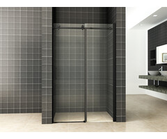 Slide nis schuifdeur 1400 x 2000 x 8 mm nano helder glas/mat zwart