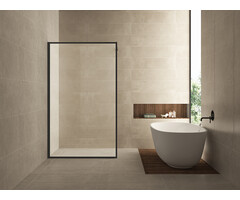 Square inloopdouche 1100 x 2000 x 10 mm nano helder glas/mat zwart