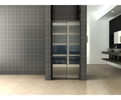 Skyline nis schuifdeur 1000 x 2000 x 8 mm nano helder glas/mat zwart