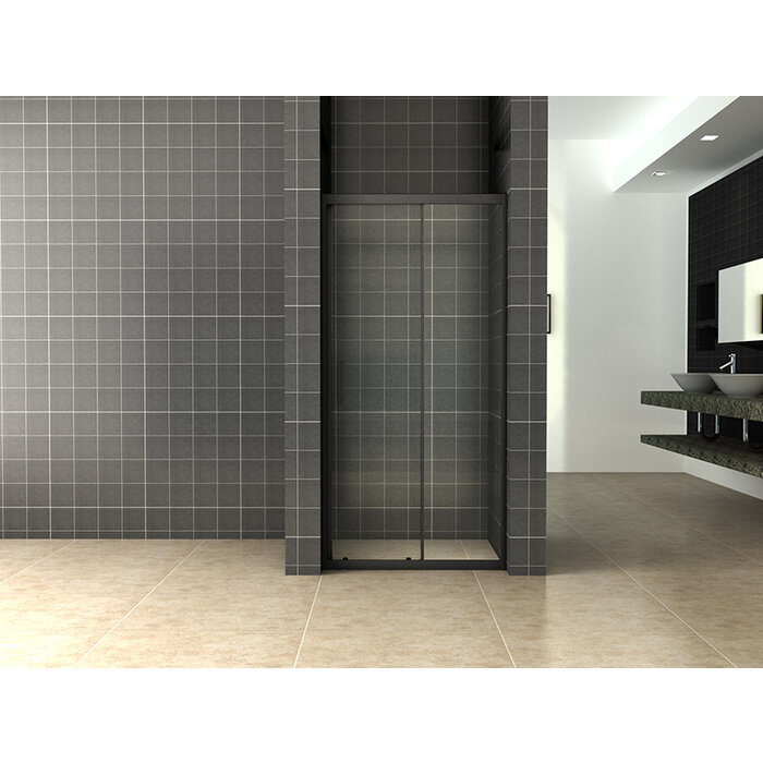 Skyline nis schuifdeur 1100 x 2000 x 8 mm nano helder glas/mat zwart