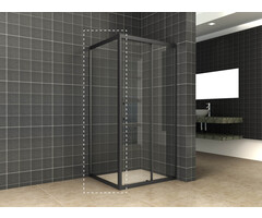 Skyline zijwand voor nis schuifdeur 900 x 2000 x 8 mm nano helder glas/mat zwart