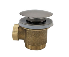 Wiesbaden Caral clickwaste afvoerplug vrijstaand bad 1 1/2" geborsteld staal