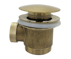 Wiesbaden Caral clickwaste afvoerplug vrijstaand bad 1 1/2" geborsteld messing