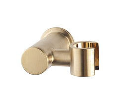 Wandhanddouchehouder kantelbaar geborsteld messing