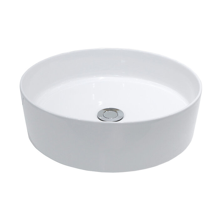 Wiesbaden Link waskom rond 40x12 cm keramiek mat wit