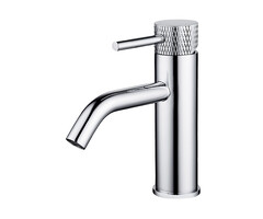 Wiesbaden Ribbd wastafelmengkraan chroom