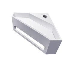 Wiesbaden Julia hoekfontein Solid surface 35 x 35 x 16 cm mat wit