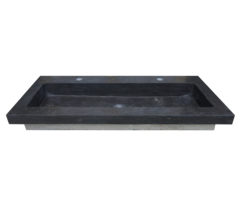 Wiesbaden Raw wastafel enkel met 2 kraangaten 120x46x5 cm hardsteen gezoet