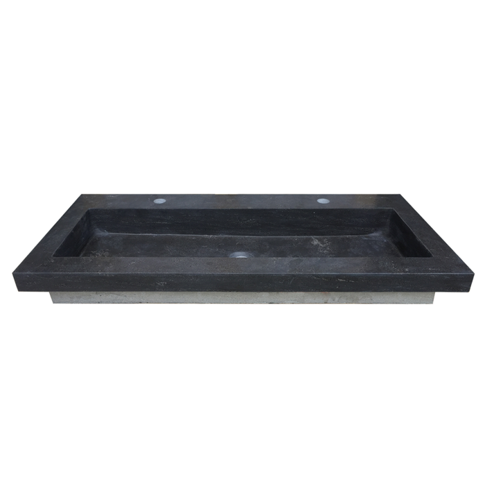 Wiesbaden Raw wastafel enkel met 2 kraangaten 120x46x5 cm hardsteen gezoet