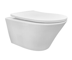 Vesta wandcloset rimless met Shade slim toiletzitting softclose en quick release glans wit