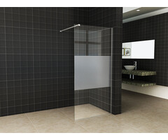 Wiesbaden Slim glasplaat 1400 x 2000 x 8 mm nano helder glas met melkglas middenband