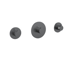 Wiesbaden Dreams afbouwdeel thermostatische douchekraan met 2 stopkranen gunmetal