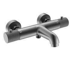 Wiesbaden Wiesbaden Ribbd thermostatische badmengkraan hartafstand 15 cm gunmetal