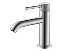 Ribbd fonteinkraan 1/2" geborsteld staal