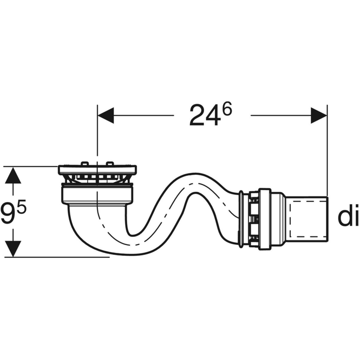 Geberit Sestra douchesifon waterslothoogte 50mm