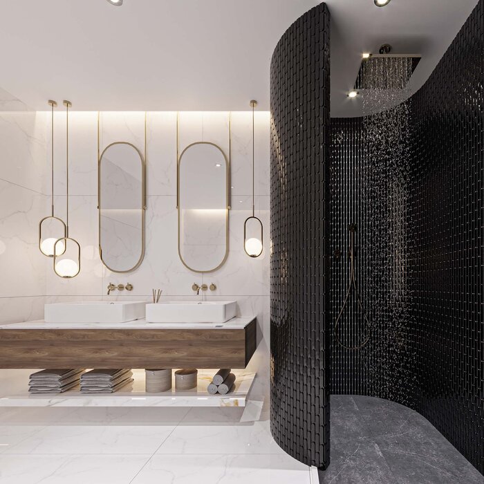 The Mosaic Factory Mozaiek Sevilla Ovalen Vinger Zwart 2,3x9,8