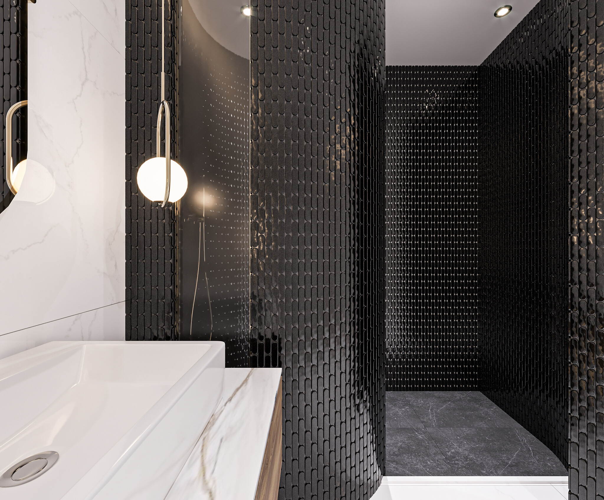 The Mosaic Factory Mozaiek Sevilla Ovalen Vinger Zwart 2,3x9,8