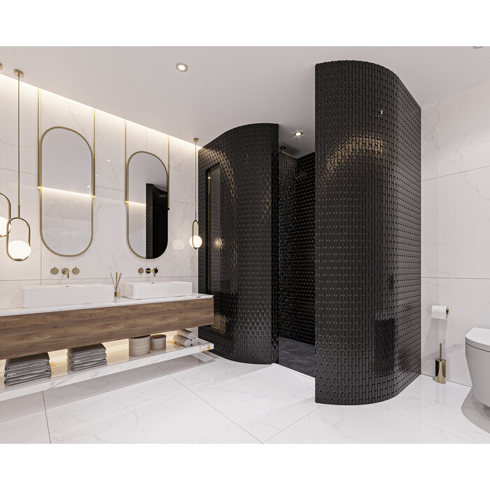 The Mosaic Factory Mozaiek Sevilla Ovalen Vinger Zwart 2,3x9,8