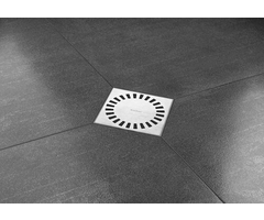 Easy Drain Aqua Compact vloerput m. ABS sifonhuis RVS rooster en zijuitlaat 15x15cm