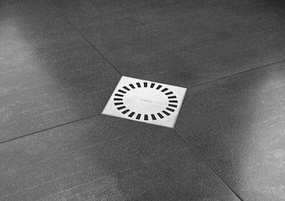 Easy Drain Aqua Compact vloerput m. ABS sifonhuis RVS rooster en zijuitlaat 15x15cm