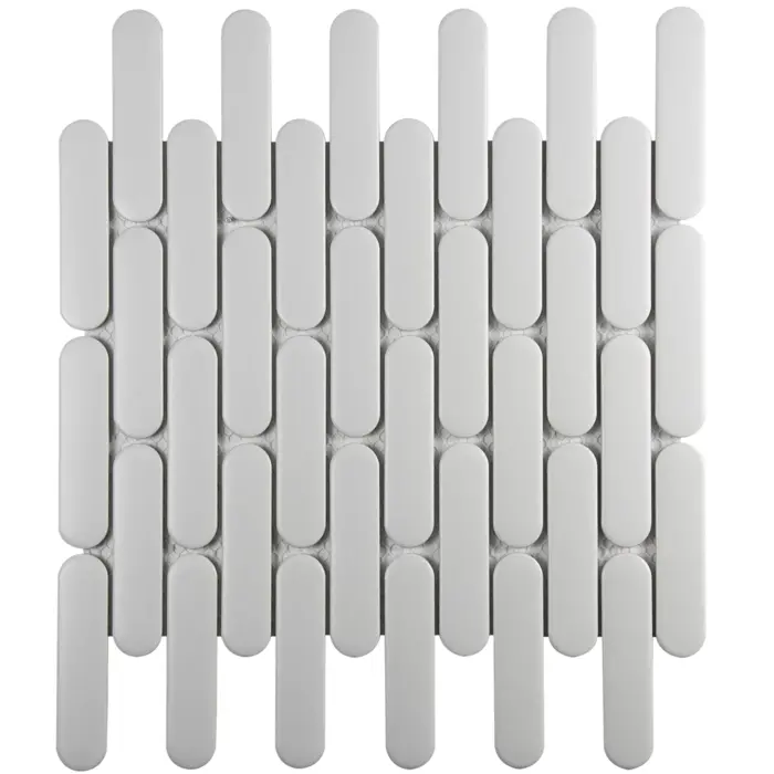 The Mosaic Factory Mozaiek Sevilla Ovalen Vinger Wit Mat 2,3x9,8