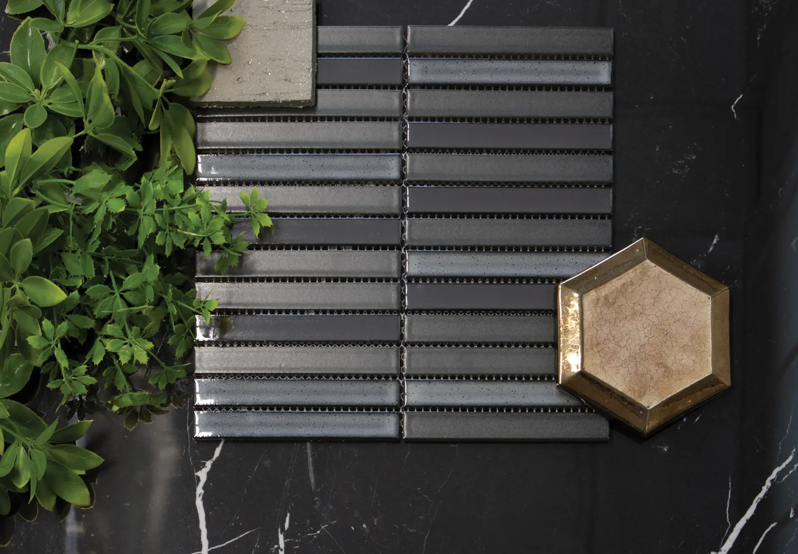 The Mosaic Factory Mozaiek Sevilla Kit-Kat Carbon Shades of Gray 2,0x1,5