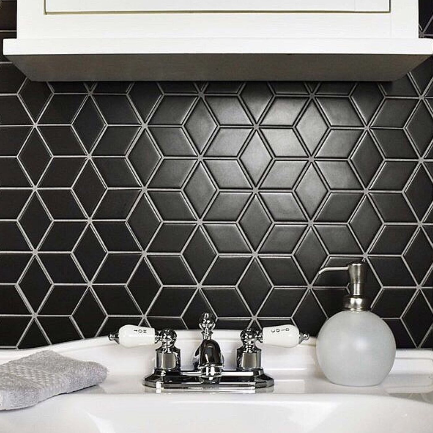 The Mosaic Factory Mozaiek Paris Cubic Zwart 4,8x8,1