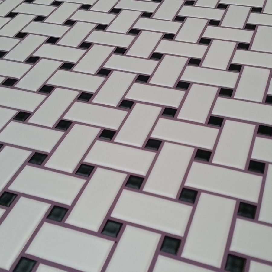 The Mosaic Factory Mozaiek Paris Basket weave Wit and Zwart 2,5x4,5