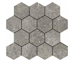 Baldocer Cerámica Stoneland Grey mozaiek hexagon op net van 29x27cm
