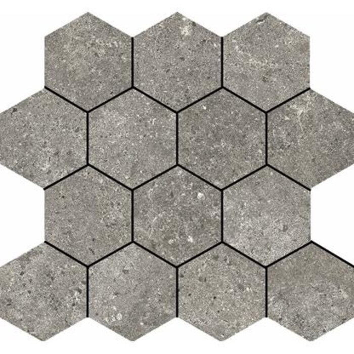 Baldocer Cerámica Stoneland Grey mozaiek hexagon op net van 29x27cm