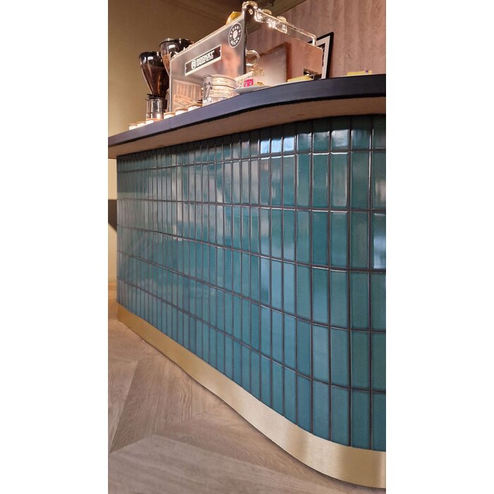 The Mosaic Factory Mozaiek Barcelona Rechthoek Glanzend Forest Green 4,5x1,5