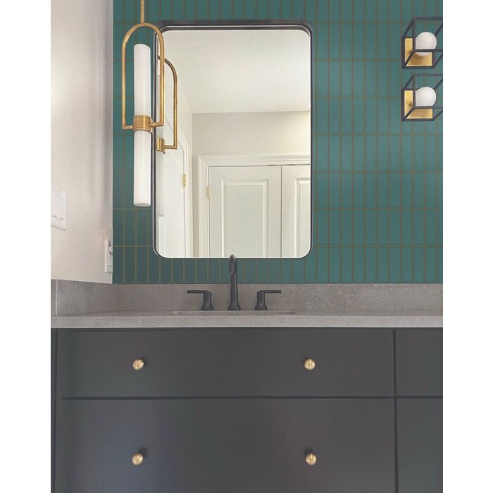 The Mosaic Factory Mozaiek Barcelona Rechthoek Glanzend Forest Green 4,5x1,5