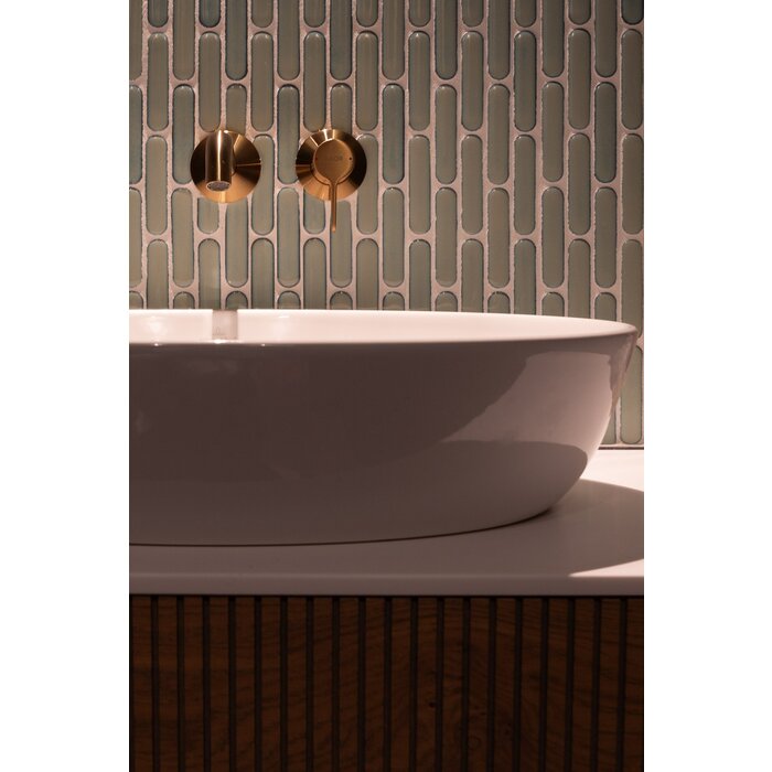 The Mosaic Factory Mozaiek Sevilla Ovalen Vinger Licht Groen 2,3x9,8