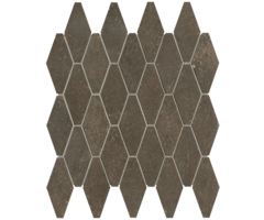 FAP Ceramiche Nobu Cocoa rombi mosaico 5x11,5 rond op net van 31x35,5