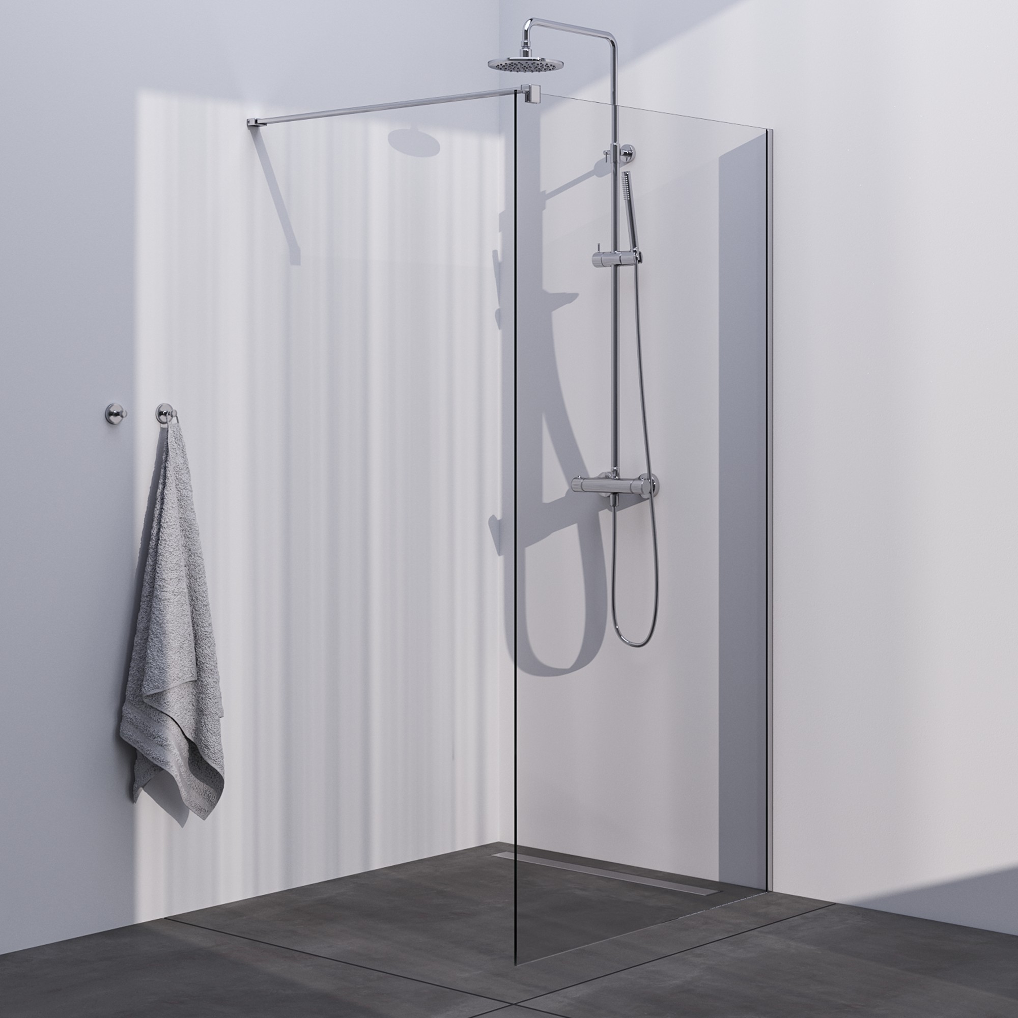 Brauer inloopdouche set met muurprofiel