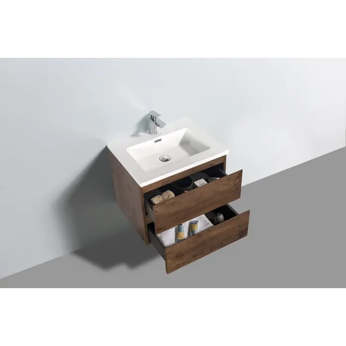 By Goof Onderkast badkamermeubel Tieme mat donker eiken 60x50x48cm